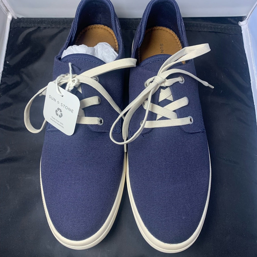 Sun + Stone Kiva Navy Canvas Sneakers Men’s Size 13 New in Box